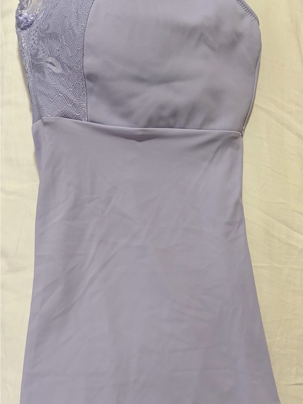 Rhonda Shear Lavender Lace-Trim Chemise Slip